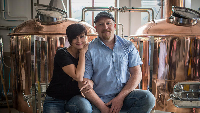 Der Anfang: Auf 130 Quadratmetern, in einer ehemaligen Schmiede in Hadern, haben Thomas und Marta Girg mit ihrer Bio-Brauerei begonnen. Die Sudkessel damals: noch ziemlich klein.