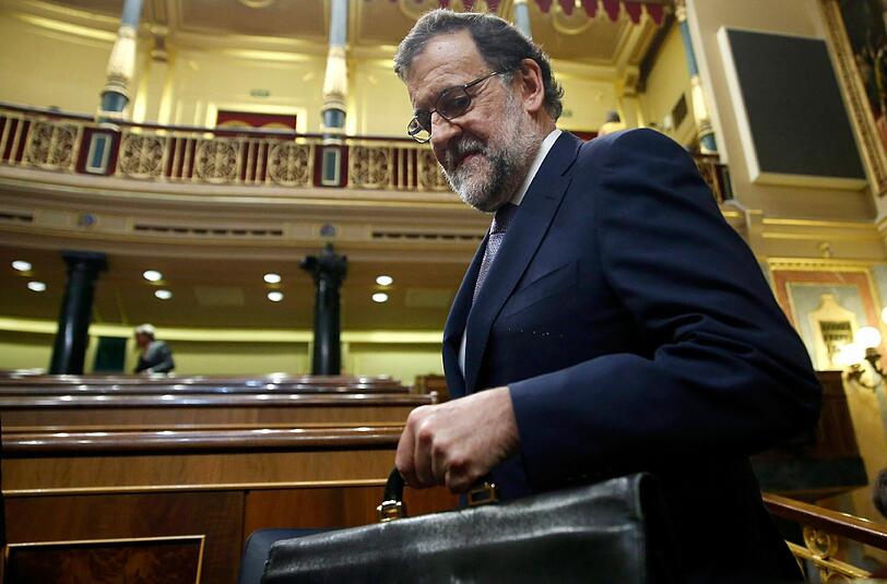 Des geschäftsführende Ministerpräsident Mariano Rajoy im spanischen Parlament. Foto: Juan Carlos Hidalgo