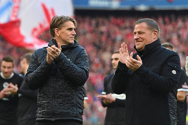 Sie planen den Kader des FC Bayern: Sportvorstand Max Eberl (r.) und Sportdirektor Christoph Freund.