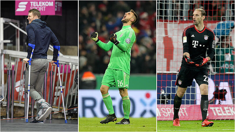 Verletzt, gesetzt und zurück aus der Rente: Manuel Neuer (l.), Sven Ulreich (m.) und Tom Starke.