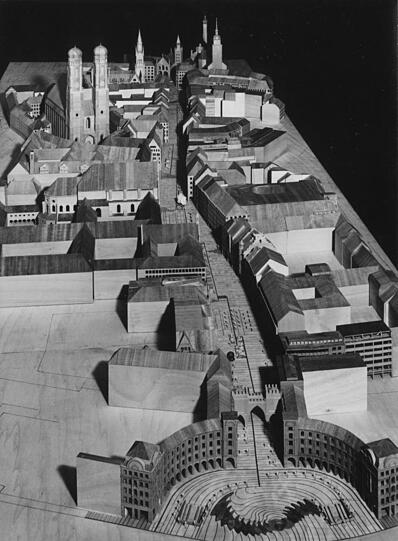 Genau geplant: Ein Modell der Fußgängerzone im Jahr 1969.