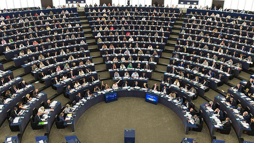 Das Europäische Parlament in Straßburg, Frankreich.