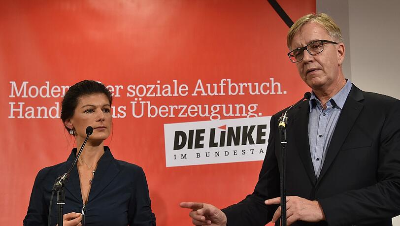 Die Fraktionsvorsitzenden der Partei Die Linke im Bundestag, Sahra Wagenknecht und Dietmar Bartsch wollen eine friedliche Lösung im Syrien-Krieg. Die Fraktionsvorsitzenden der Partei Die Linke im Bundestag, Sahra Wagenknecht und Dietmar Bartsch wollen eine friedliche Lösung im Syrien-Krieg.