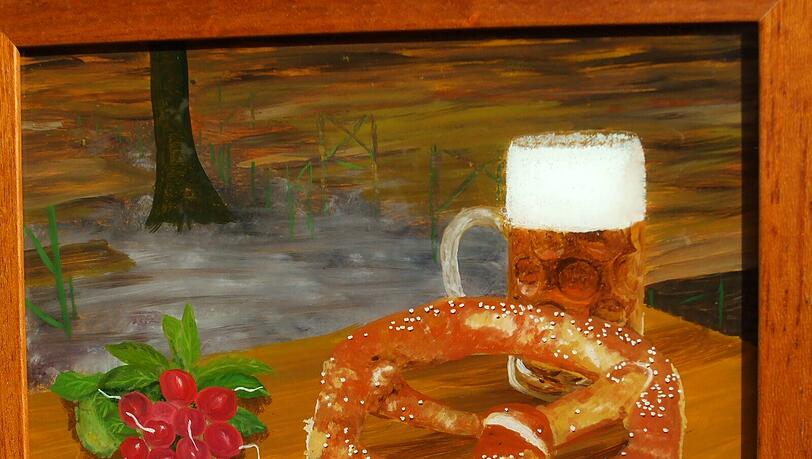 Inspiriert durch ein Biergarten-Erlebnis: das Biergarten-Stillleben. Inspiriert durch ein Biergarten-Erlebnis: das Biergarten-Stillleben.