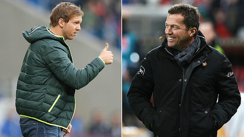 Hoffenheims Trainer Julian Nagelsmann und sein Fan Lothar Matthäus (rechts).