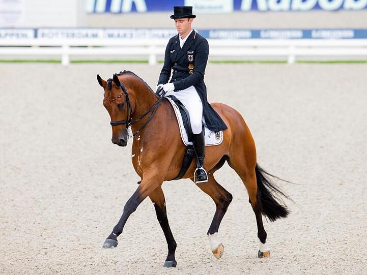 Dressurreiter Sönke Rothenberger auf seinem Pferd Cosmo.