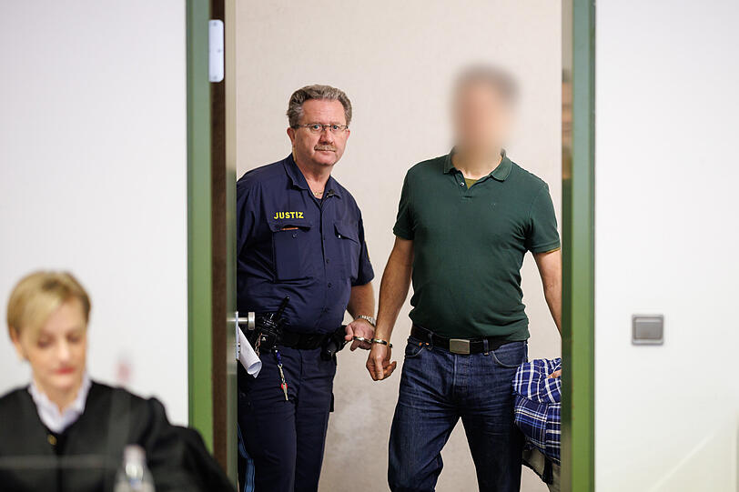 Darius N. 2023 beim Strafprozess wegen Steuerhinterziehung vor dem Landgericht M&uuml;nchen I.