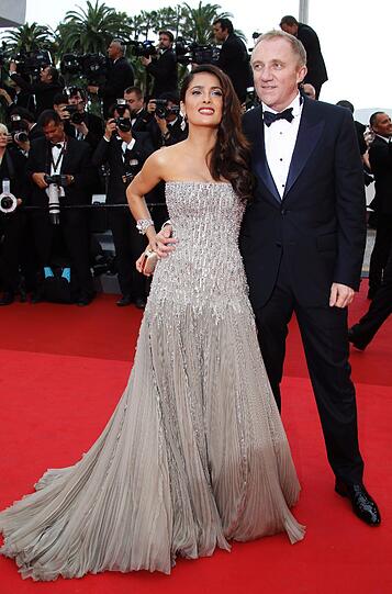 Die mexikanische Schauspielerin Salma Hayek an der Seite ihres Ehemanns Henri Pinault in Cannes.