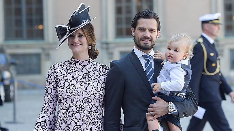 Prinzessin Sofia von Schweden mit ihrem Mann Prinz Carl Philip und Sohn Prinz Alexander. (Archivbild)