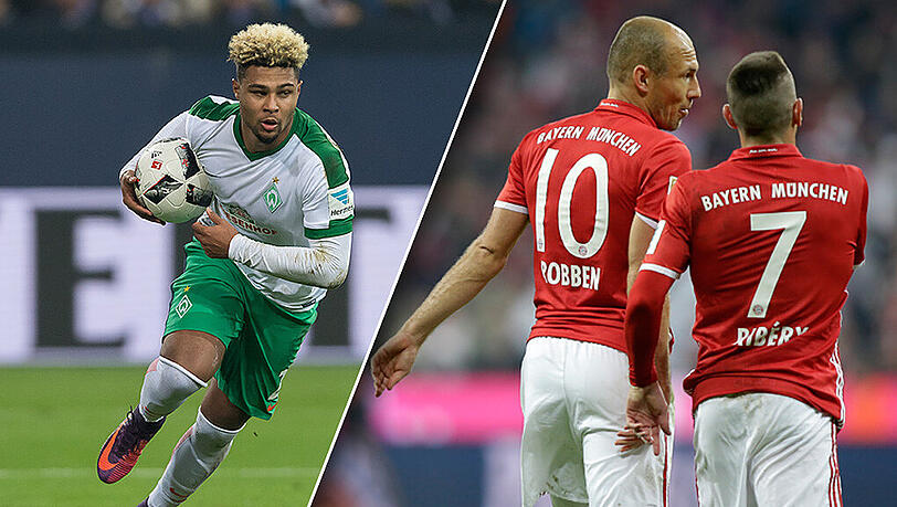 Ist da was dran? Könnte Bremens Gnabry (l.) Ribéry und Robben vom FC Bayern beerben? Ist da was dran? Könnte Bremens Gnabry (l.) Ribéry und Robben vom FC Bayern beerben?
