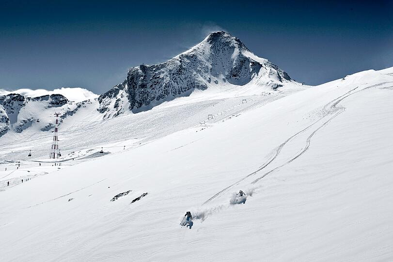 Endlich wieder Schnee! Das Skigebiet am Kitzsteinhorn bei Kaprun.