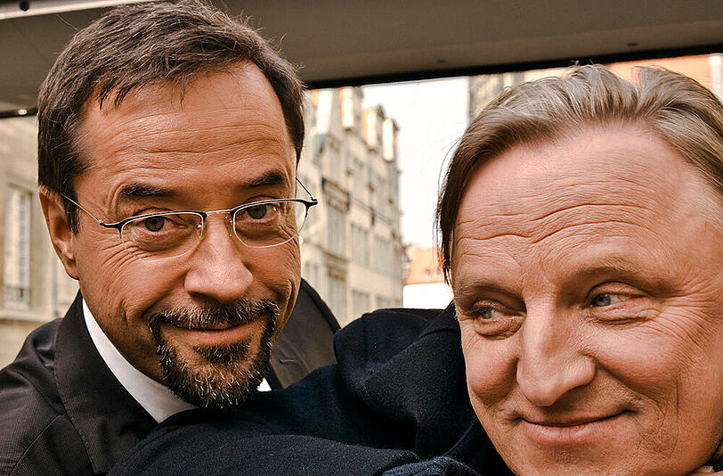 Dieser Krimi ist längst Kult: Der Pathologe Professor Karl-Friedrich Boerne (Jan Josef Liefers, l.) und Hauptkommissar Frank Thiel (Axel Prahl) ermitteln für den WDR im "Tatort" in Münster