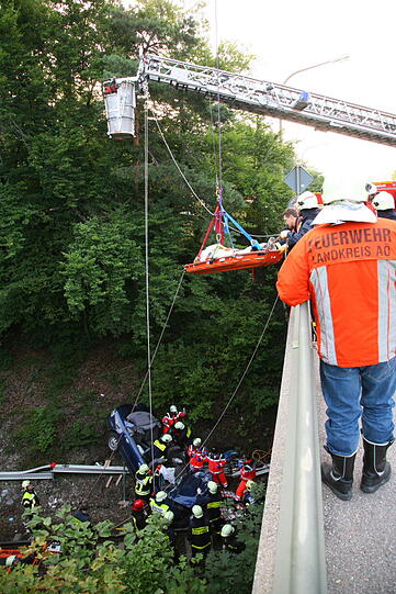 Landkreis Altötting: Auto kracht von Brücke auf Bahngleis: 3 Verletzte - Bayern - Abendzeitung München
