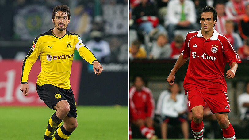 Links: Mats Hummels als Kapitän von Borussia Dortmund. Rechts: im Dress des FC Bayern im Jahr 2006. Links: Mats Hummels als Kapitän von Borussia Dortmund. Rechts: im Dress des FC Bayern im Jahr 2006.