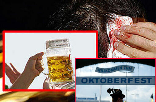 Diesmal nicht auf, sondern nach dem Oktoberfest: Maßkrüge wurden in der Tram 12 als üble Waffen eingesetzt.