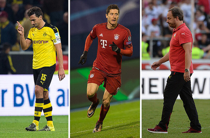Auch über dieses Trio wurde in der Hinrunde viel diskutiert: Mats Hummels, Robert Lewandowski, Alexander Zorniger (von links).