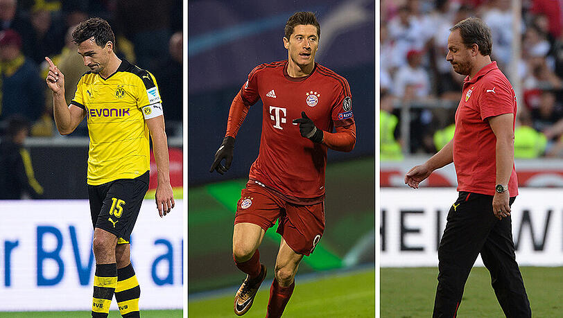 Auch über dieses Trio wurde in der Hinrunde viel diskutiert: Mats Hummels, Robert Lewandowski, Alexander Zorniger (von links). Auch über dieses Trio wurde in der Hinrunde viel diskutiert: Mats Hummels, Robert Lewandowski, Alexander Zorniger (von links).