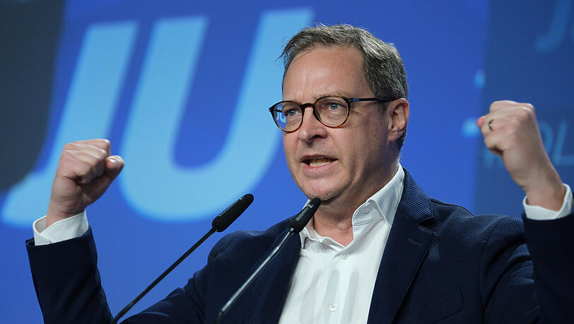 Martin Huber, CSU-Generalsekretär, spricht beim Deutschlandtag der Jungen Union. Der 47 Jahre alte Politologe ist seit Mai 2022 Generalsekretär der CSU.