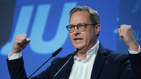 Martin Huber, CSU-Generalsekretär, spricht beim Deutschlandtag der Jungen Union. Der 47 Jahre alte Politologe ist seit Mai 2022 Generalsekretär der CSU.