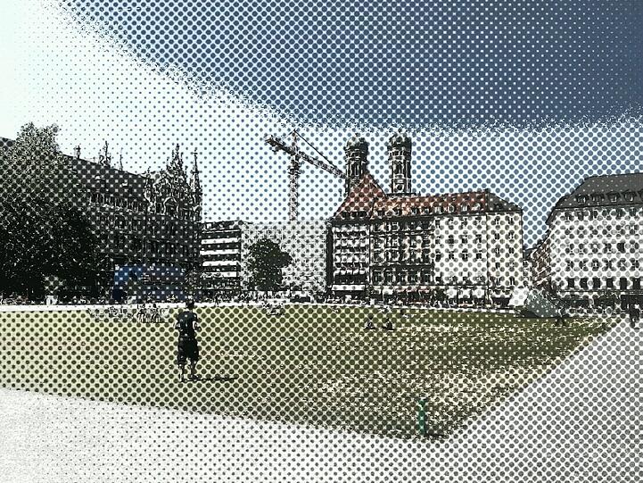 Weitere verfremdete Bilder mit der "Paper Camera". Erkennen Sie München so wieder?
