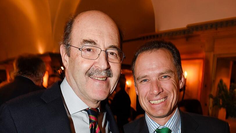 Sport-Kommentator-Legende Fritz von Thurn und Taxis und Wiesnwirte-Sprecher Peter Inselkammer (r.).