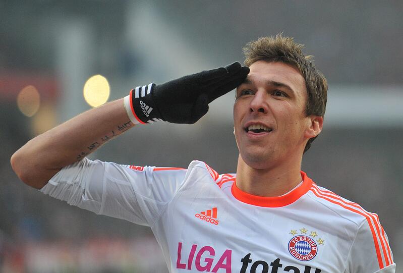 So jubelte Mario Mandzukic nach seinem Treffer in Nürnberg.