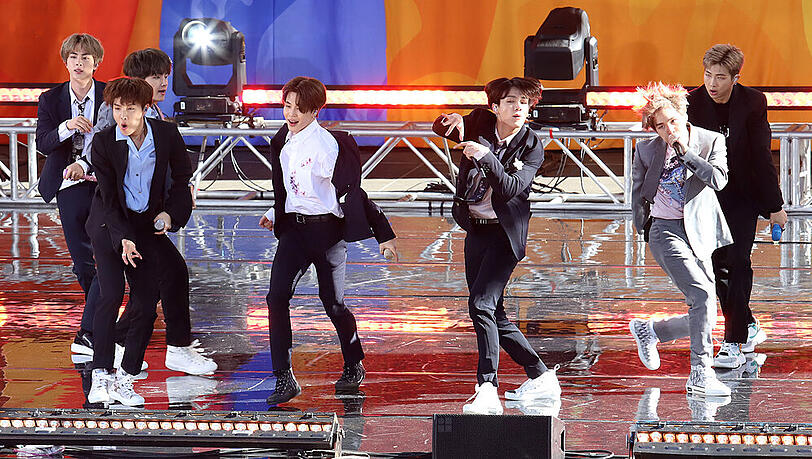 Die Mitglieder von BTS während eines Auftritts in den USA Die Mitglieder von BTS während eines Auftritts in den USA