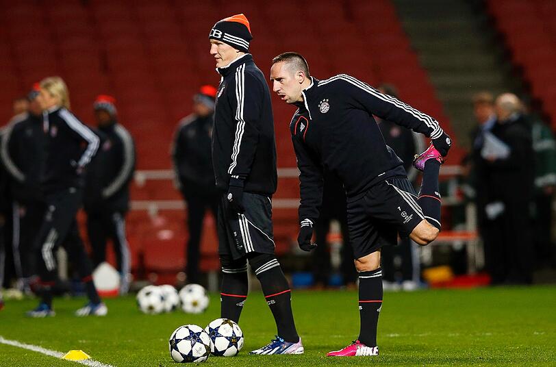 Bastian Schweinsteiger (l) und Frank Ribery.