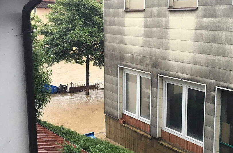 Das Hochwasser in Triftern im Landkreis Rottal-Inn.