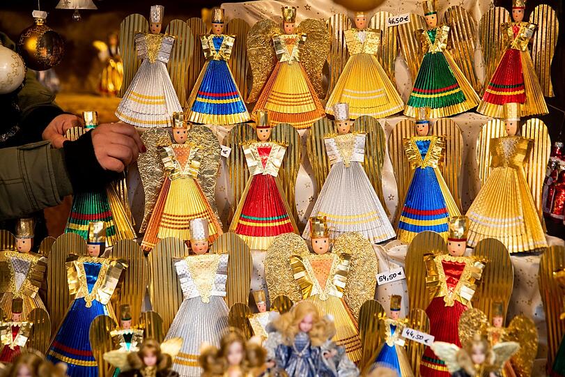 Rauschgoldengel auf dem Nürnberger Christkindlesmarkt.