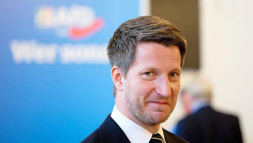 AfD-Landeschef Martin Vincentz während des Landesparteitags in Marl. AfD-Landeschef Martin Vincentz während des Landesparteitags in Marl.