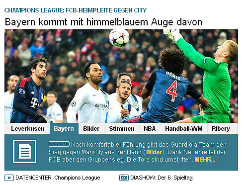 Das Portal "Sport1".