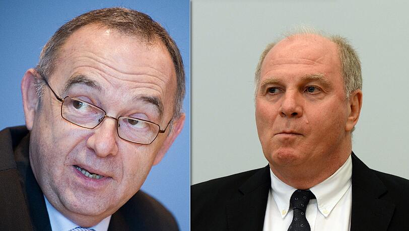 Den Finanzminister von Nordrein-Westfalen, Walter Borjans (l), machen die hohen Steuerschulden von Uli Hoeneß (r) "fassungslos". Den Finanzminister von Nordrein-Westfalen, Walter Borjans (l), machen die hohen Steuerschulden von Uli Hoeneß (r) "fassungslos".