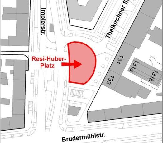 Hier ist der Resi-Huber-Platz zu finden.