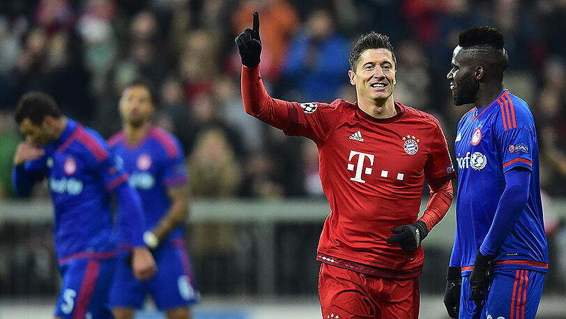 Traf zum 2:0 für die Bayern: Robert Lewandowski. Traf zum 2:0 für die Bayern: Robert Lewandowski.