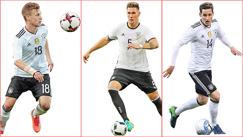 Bald-)Bayern-Trio für den Confed-Cup (v.l.): Joshua Kimmich, Niklas Süle und Sebastian Rudy.