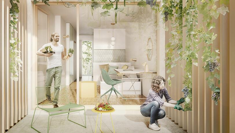 Insgesamt 67 Apartements und 2-Zimmer-Wohnungen entstehen. Insgesamt 67 Apartements und 2-Zimmer-Wohnungen entstehen.