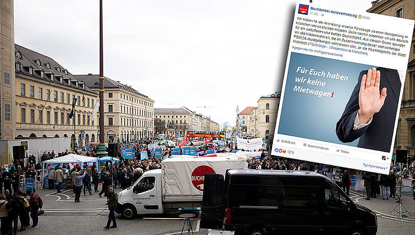 AfD-Kundgebung am letzten Samstag, auch Pegida war dabei. Als Bühne diente ein Buchbinder-Miettransporter.