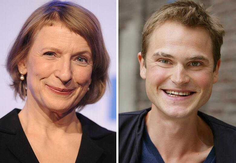 Die Kombo zeigt die Schauspieler Dagmar Manzel und Fabian Hinrichs.  Im künftigen Franken-Tatort werden die Schauspieler auf Mörderjagd gehen.