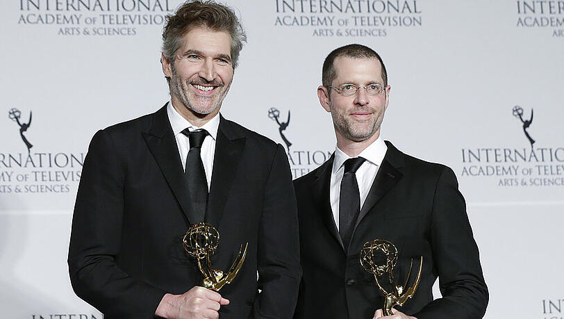 David Benioff und D.B. Weiss bei den Emmy Awards im vergangenen Jahr. David Benioff und D.B. Weiss bei den Emmy Awards im vergangenen Jahr.