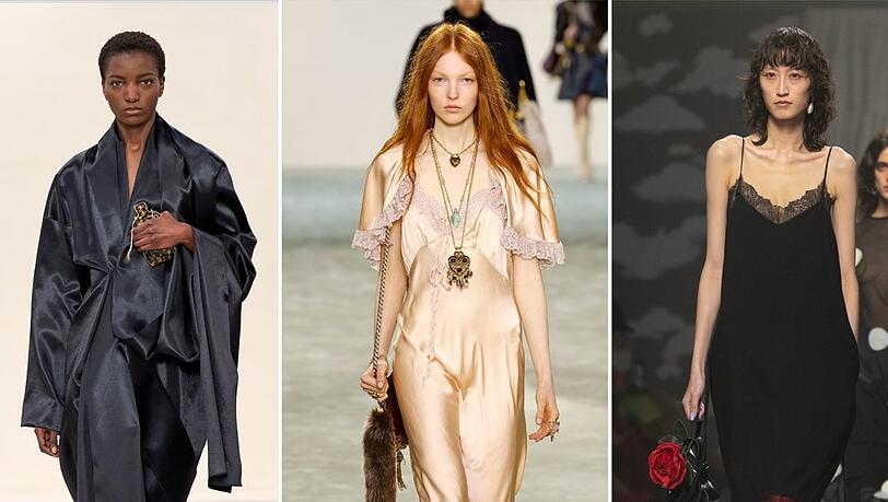 Designer-Labels wie Calvin Klein, Chloé und Moschino präsentierten von Pyjamas und Nachtwäsche inspirierte Mode für Herbst und Winter 2025.