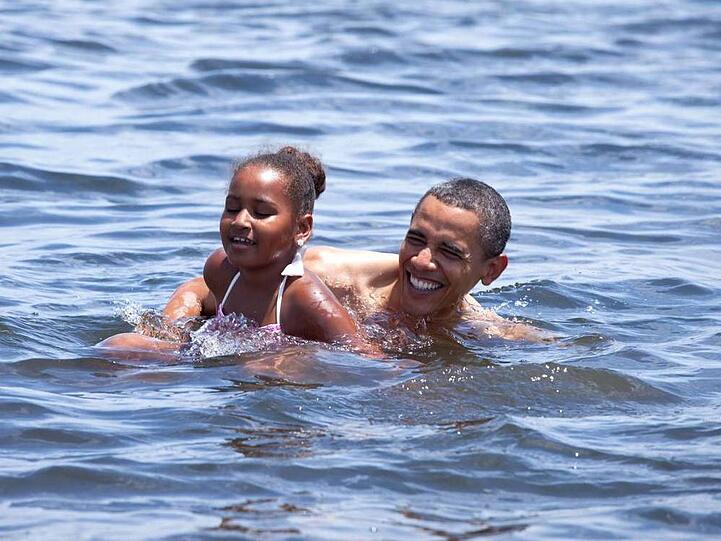 Barack Obama mit seiner Tocher Malia abseits vom Politgeschäft