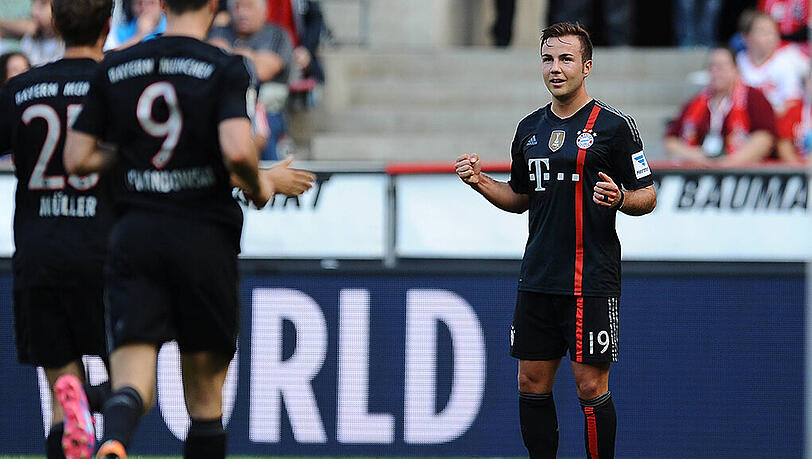 Mario Götze nach seinem Treffer zum zwischenzeitlichen 1:0 für den FC Bayern. Mario Götze nach seinem Treffer zum zwischenzeitlichen 1:0 für den FC Bayern.
