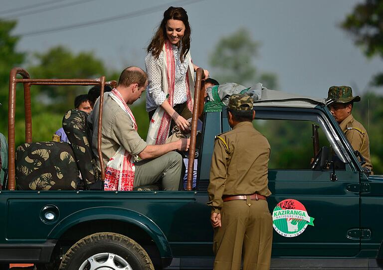 Kate und William bei ihrer Safari im Kaziranga-Nationalpark.