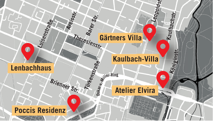 Fußläufig zu erreichen: die (verschwundenen) Villen. Fußläufig zu erreichen: die (verschwundenen) Villen.