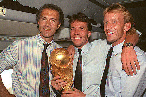 Erfolgstrio: Beckenbauer, Matthäus, Brehme.