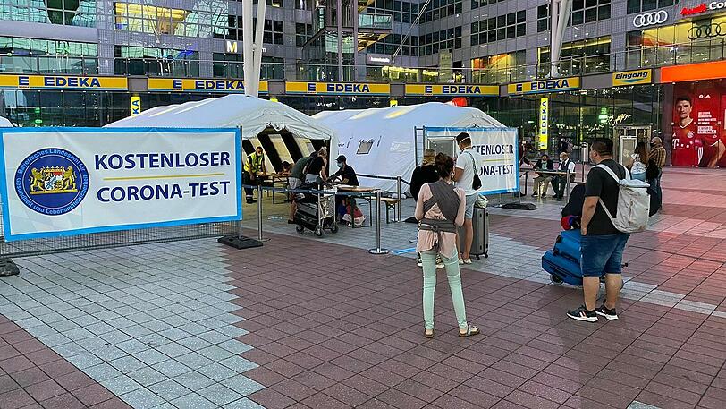 Kostenlose Corona-Tests für Reiserückkehrer am Münchner Flughafen.
