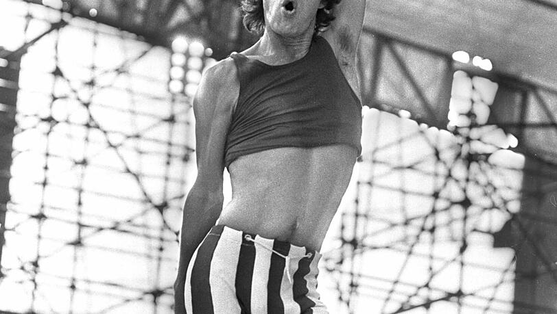 Mick Jagger von den Rolling Stones 1982 im Olympiastadion. Mick Jagger von den Rolling Stones 1982 im Olympiastadion.