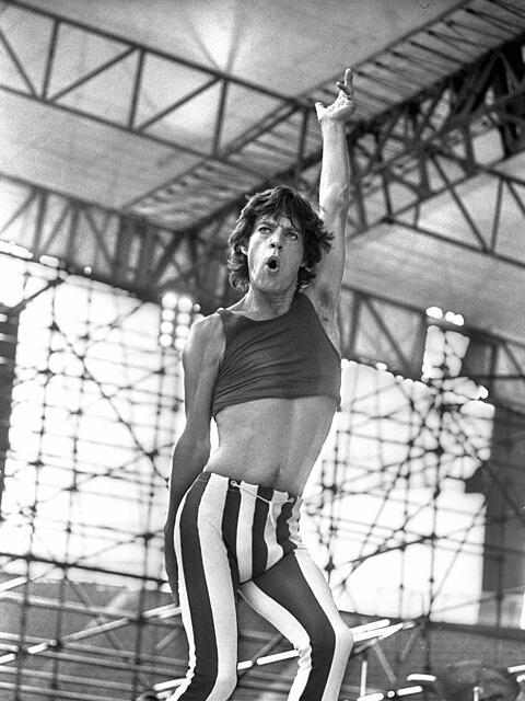 Mick Jagger von den Rolling Stones 1982 im Olympiastadion.