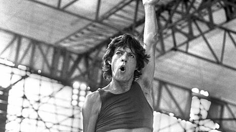 Mick Jagger von den Rolling Stones 1982 im Olympiastadion.